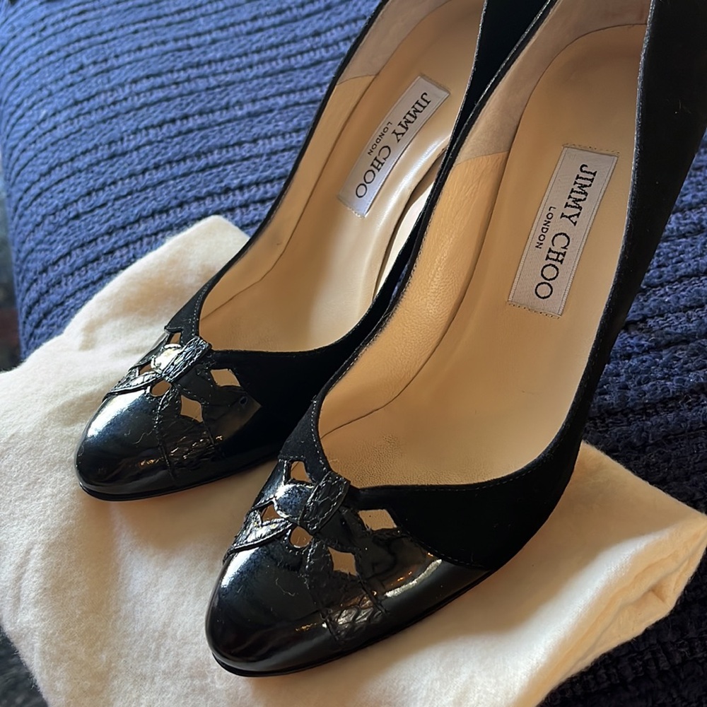 Jimmy Choo Heels [Suede/Black] 37.5